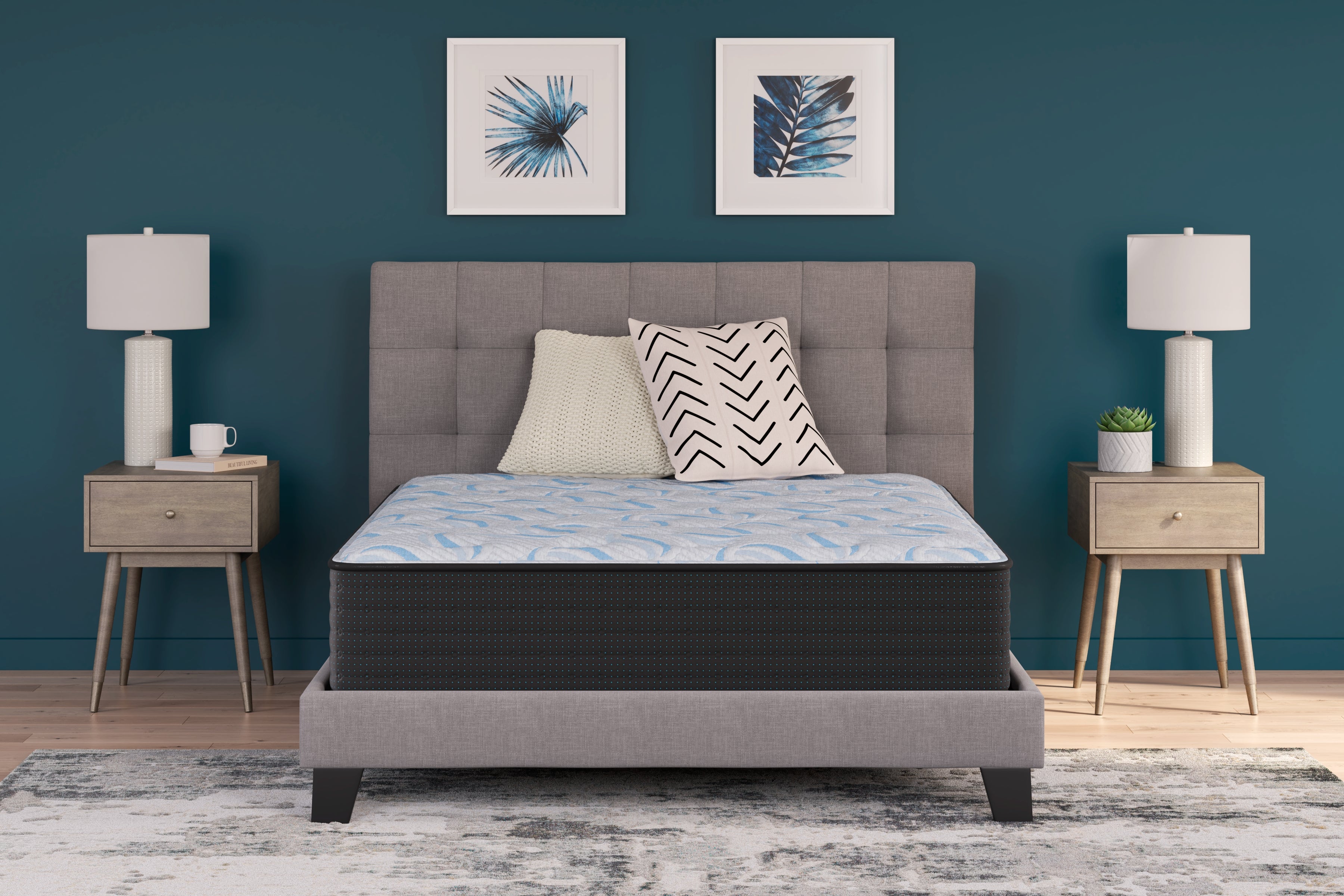 Leasing Furniture - Ashley Furniture - Elite Springs Firm Mattresses - Twin / Gray/Blue - M40511