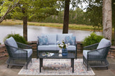 Leasing Furniture - Ashley Furniture - Bridges Beach Outdoor - Love/Chairs/Table Set (4/CN) - PCP391-080