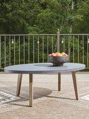 Leasing Furniture - Ashley Furniture - Harmony Headlands Outdoor - Oval Cocktail Table / Natural/Gray - PCP428-701