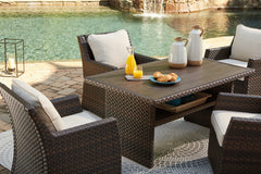 Leasing Furniture - Ashley Furniture - Easy Isle Outdoor - RECT Multi-Use Table / Dark Brown/Beige - P455-625