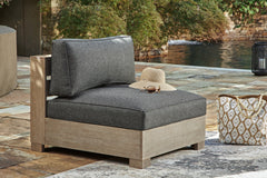 Leasing Furniture - Ashley Furniture - Citrine Park Outdoor - Corner with Cushion (1/CN) / Brown/Charcoal - P660-877