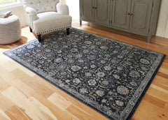 Leasing Furniture - Ashley Furniture - Hilcott Rug - 5'3" x 7'3" Rug / Blue/Cream/Brown - R406112