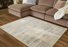 Leasing Furniture - Ashley Furniture - Truward Rug - 5' x 7' Rug / Linen/Gray/Caramel - R406472