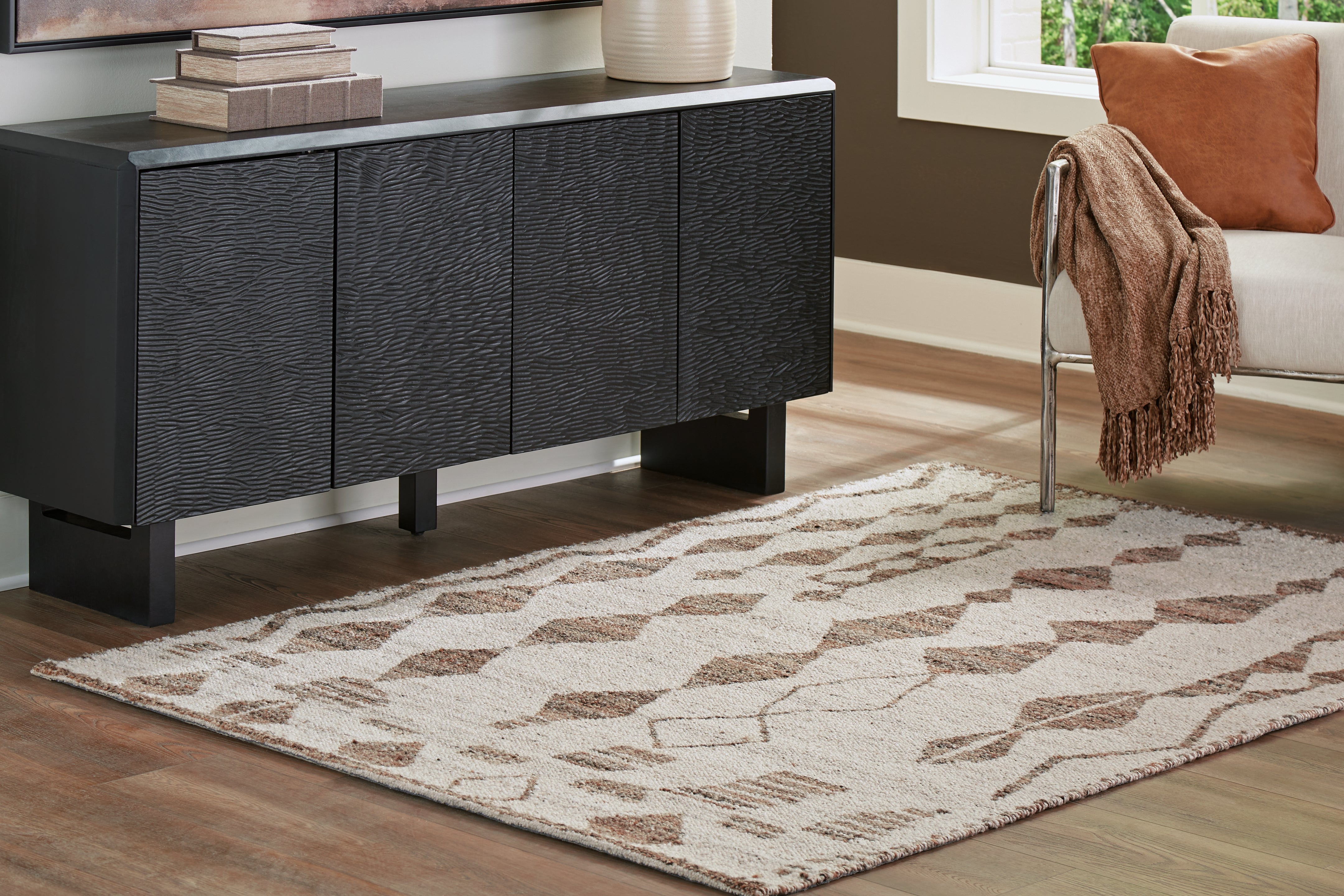Leasing Furniture - Ashley Furniture - Brettler Rug - 5' x 7' Rug / Beige/Brown - R406792