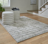 Leasing Furniture - Ashley Furniture - Laddway Rug - 5' x 7' Rug / Cream/Green - R406882