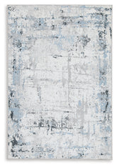 Leasing Furniture - Ashley Furniture - Emertonly Rug - 8' x 10' Washable Rug / Blue/White/Gray - R406981