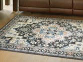 Leasing Furniture - Ashley Furniture - Leningston Rug - 8' x 10' Washable Rug / Black/Cream/Blue - R407061