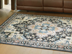 Leasing Furniture - Ashley Furniture - Leningston Rug - 8' x 10' Washable Rug / Black/Cream/Blue - R407061