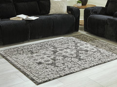 Leasing Furniture - Ashley Furniture - Glennisman Rug - Medium Rug / Black/Gray/Ivory - R407272