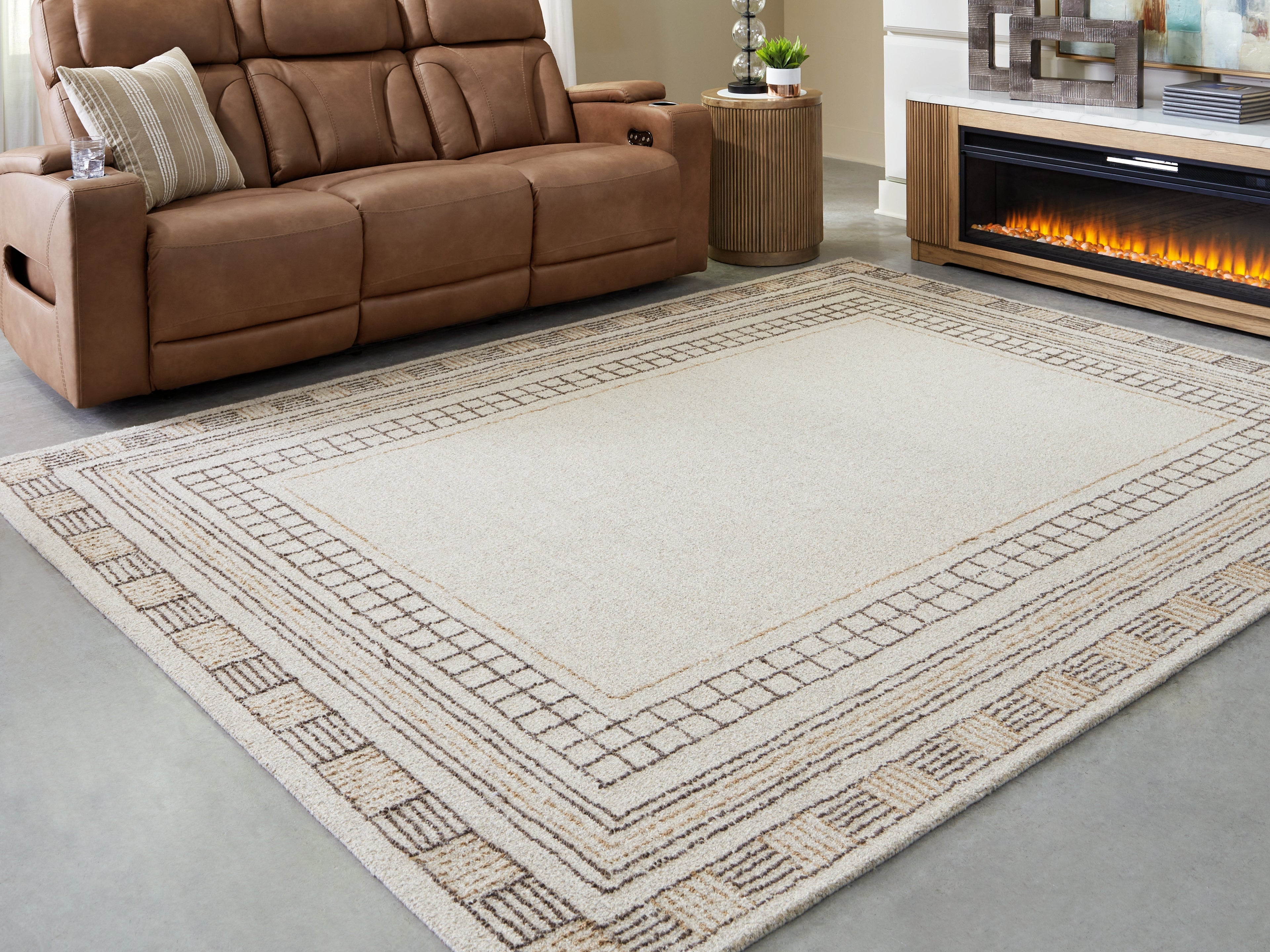 Leasing Furniture - Ashley Furniture - Idaman Rug - Large Rug / Taupe/Brown - R407291
