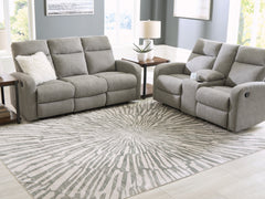 Leasing Furniture - Ashley Furniture - Verland Rug - Washable 5' x 7' Area Rug / Gray/White - R407432