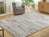 Leasing Furniture - Ashley Furniture - Nace Rug - 7'6" x 9'6" Area Rug / Gray/Brown/White - R407471