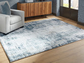 Leasing Furniture - Ashley Furniture - Arlenmont Rug - 7'6" x 9'6" Area Rug / Blue/White/Brown - R407481