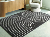 Leasing Furniture - Ashley Furniture - Eldonmore Rug - 5' x 7' Area Rug / Black/Ivory - R407572