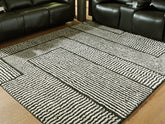 Leasing Furniture - Ashley Furniture - Kurtmen Rug - 7'10" x 9'10" Area Rug / Black/Ivory - R407591
