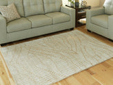 Leasing Furniture - Ashley Furniture - Jaseena Rug - 5' x 7' Area Rug / Beige/Tan - R407722