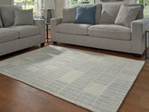 Leasing Furniture - Ashley Furniture - Dylanton Rug - 5' x 7' Area Rug / Ivory/Blue - R407812