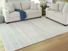 Leasing Furniture - Ashley Furniture - Genemost Rug - 5' x 7' Area Rug / Ivory/Blue - R407842