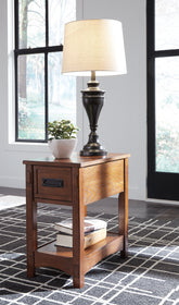 Leasing Furniture - Ashley Furniture - Breegin Chairside End Table - Chair Side End Table / Brown - T007-319