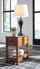 Leasing Furniture - Ashley Furniture - Breegin Chairside End Table - Chair Side End Table / Brown - T007-319