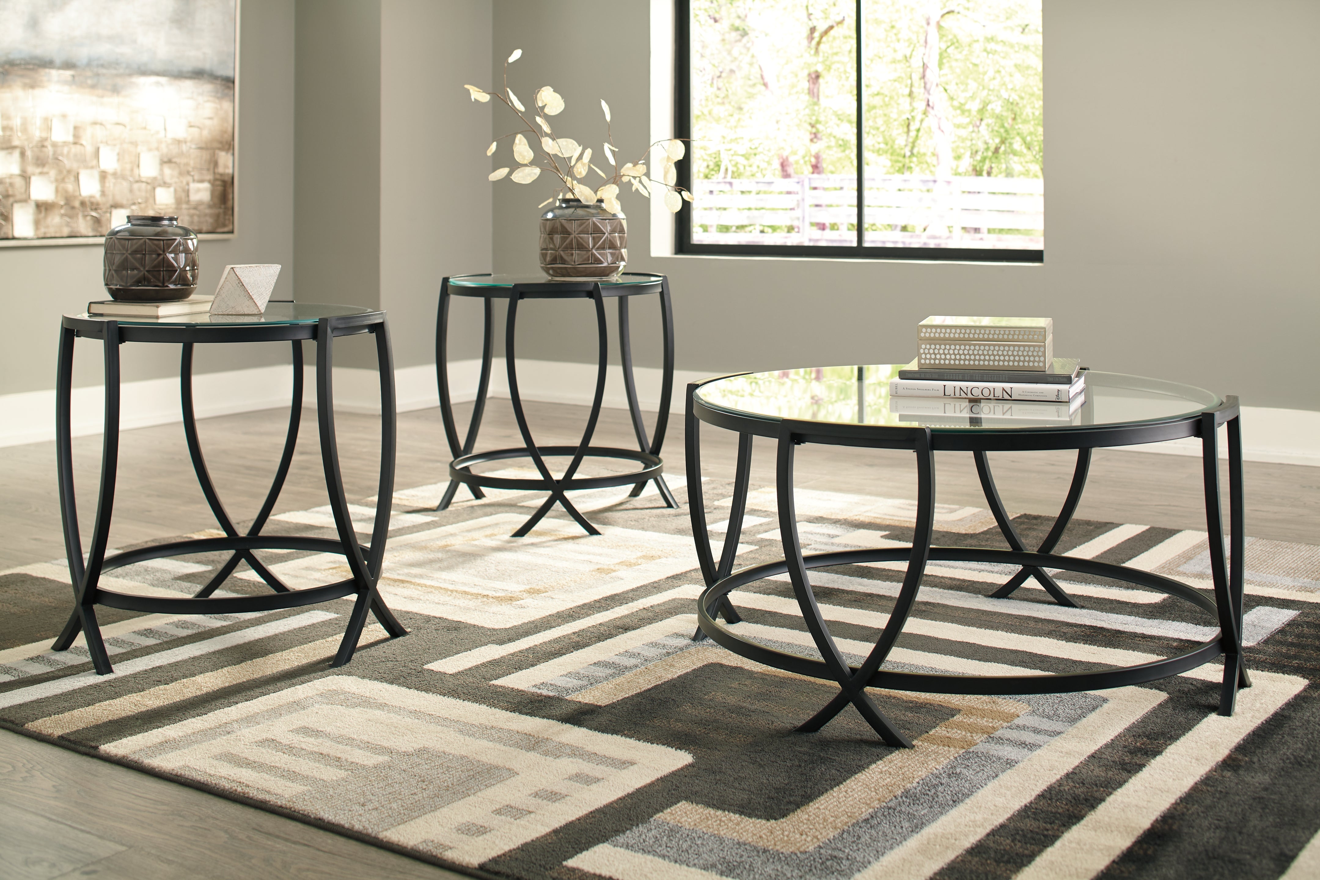 Leasing Furniture - Ashley Furniture - Tarrin Table (Set of 3) - Occasional Table Set (3/CN) / Black - T115-13