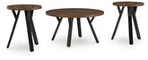 Leasing Furniture - Ashley Furniture - Elbrynn Table (Set of 3) - Occasional Table Set (3/CN) / Brown/Black - T153-13