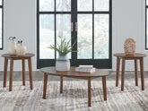 Leasing Furniture - Ashley Furniture - Gordonay Table (Set of 3) - Occasional Table Set (3/CN) / Brown - T155-13