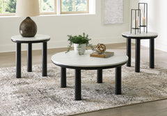 Leasing Furniture - Ashley Furniture - Xandrum Table (Set of 3) - Occasional Table Set (3/CN) / Black/White - T159-13