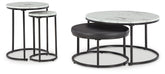 Leasing Furniture - Ashley Furniture - Jusmour Table (Set of 4) - Occasional Nesting TBL (4/CN) / Black/White - T161-14