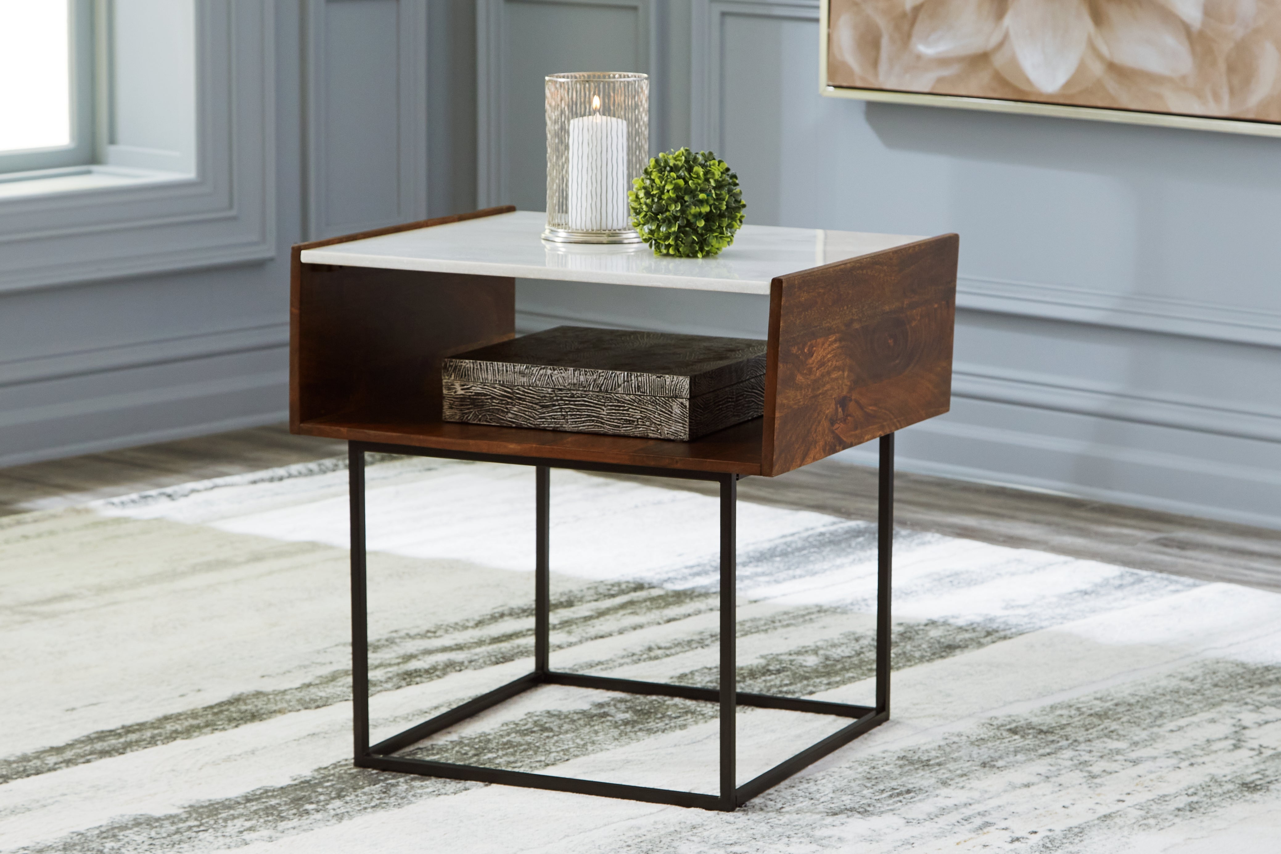 Leasing Furniture - Ashley Furniture - Rusitori End Table - Rectangular End Table / Multi - T169-3