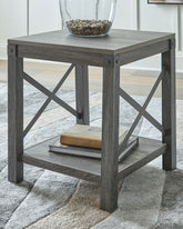 Leasing Furniture - Ashley Furniture - Freedan End Table - Square End Table / Grayish Brown - T175-2