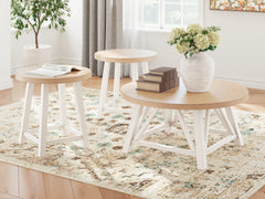 Leasing Furniture - Ashley Furniture - Fawndell Table (Set of 3) - Occasional Table Set (3/CN) / Antique White/Brown - T193-13