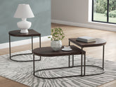 Leasing Furniture - Ashley Furniture - Vanmore Table (Set of 3) - Occasional Table Set (3/CN) / Dark Brown - T199-13