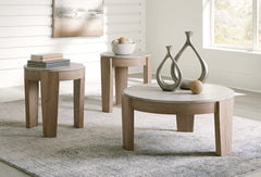 Leasing Furniture - Ashley Furniture - Guystone Table (Set of 3) - Occasional Table Set (3/CN) / Light Brown - T237-13