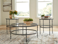 Leasing Furniture - Ashley Furniture - Kellyco Table (Set of 3) - Occasional Table Set (3/CN) / Gunmetal - T246-13