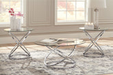 Leasing Furniture - Ashley Furniture - Hollynyx Table (Set of 3) - Occasional Table Set (3/CN) / Chrome Finish - T270-13