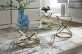 Leasing Furniture - Ashley Furniture - Crimonti Table (Set of 3) - Occasional Table Set (3/CN) / Champagne - T273-13