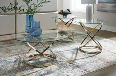 Leasing Furniture - Ashley Furniture - Crimonti Table (Set of 3) - Occasional Table Set (3/CN) / Champagne - T273-13