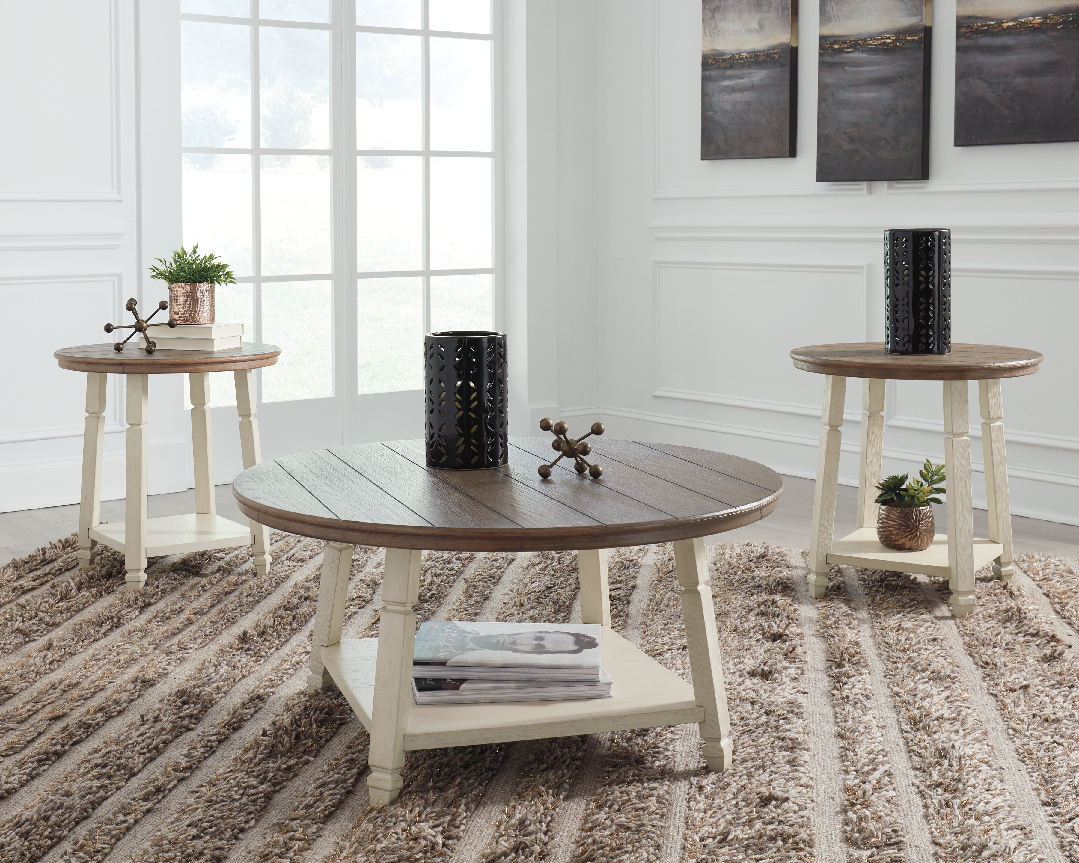 Leasing Furniture - Ashley Furniture - Bolanbrook Table (Set of 3) - Occasional Table Set (3/CN) / Two-tone - T377-13