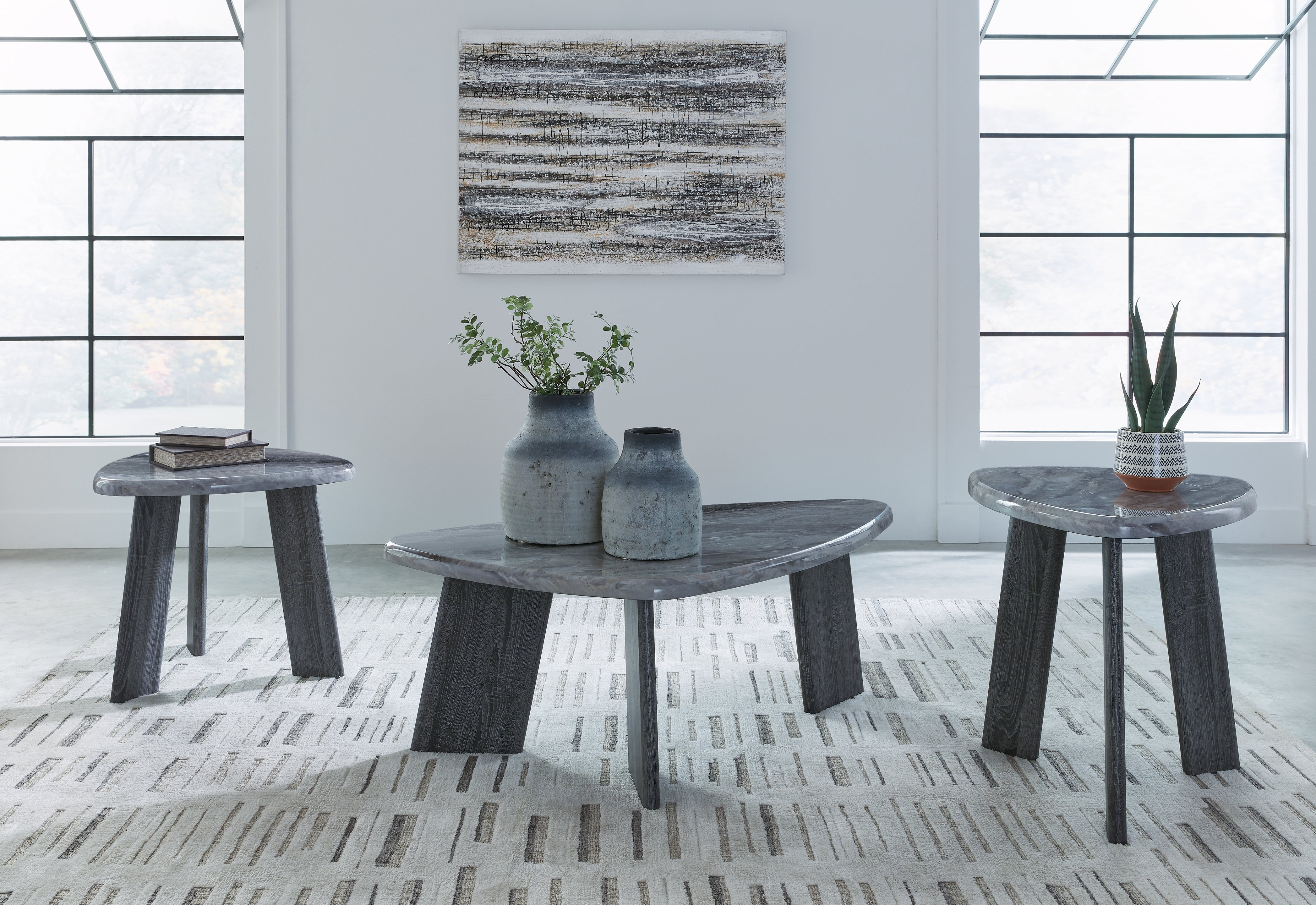 Leasing Furniture - Ashley Furniture - Bluebond Table (Set of 3) - Occasional Table Set (3/CN) / Gray - T390-13