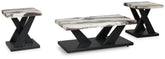 Leasing Furniture - Ashley Furniture - Cendill Table (Set of 3) - Occasional Table Set (3/CN) / Dark Brown/White/Black - T403-13
