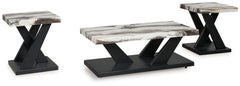 Leasing Furniture - Ashley Furniture - Cendill Table (Set of 3) - Occasional Table Set (3/CN) / Dark Brown/White/Black - T403-13