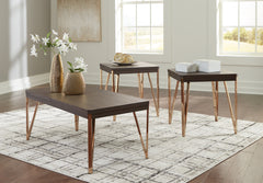 Leasing Furniture - Ashley Furniture - Bandyn Table (Set of 3) - Occasional Table Set (3/CN) / Brown/Champagne - T404-13