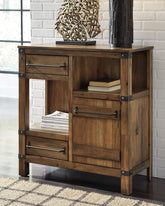 Leasing Furniture - Ashley Furniture - Roybeck Accent Cabinet - Accent Cabinet / Light Brown/Bronze - T411-40