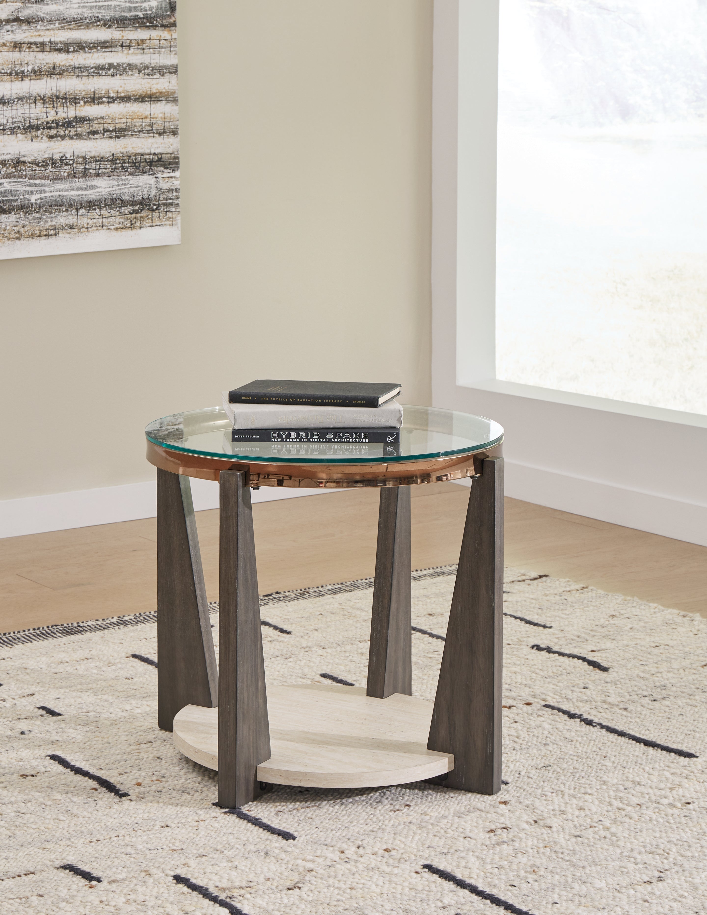Leasing Furniture - Ashley Furniture - Frazwa End Table - Round End Table / Multi - T432-6
