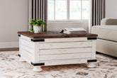 Leasing Furniture - Ashley Furniture - Wystfield Coffee Table - Cocktail Table with Storage / White/Brown - T459-20