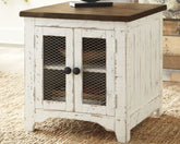 Leasing Furniture - Ashley Furniture - Wystfield End Table - Rectangular End Table / White/Brown - T459-3