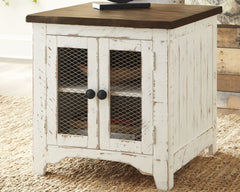 Leasing Furniture - Ashley Furniture - Wystfield End Table - Rectangular End Table / White/Brown - T459-3