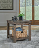 Leasing Furniture - Ashley Furniture - Hollum End Table - Square End Table / Rustic Brown - T466-2