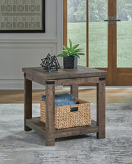 Leasing Furniture - Ashley Furniture - Hollum End Table - Square End Table / Rustic Brown - T466-2